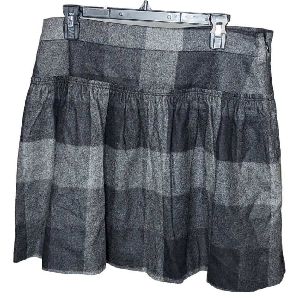 Adam Adam Lippes Mini Skirt Wool Monochrome Plaid Dark Academia 12‎